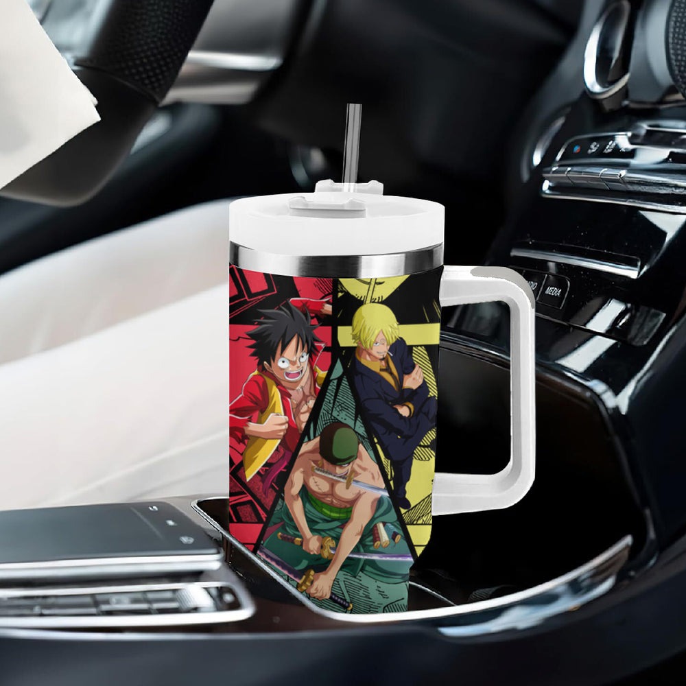 Luffy X Sanji X Zoro - One Piece Tumbler With Handle Anime Style TS04 Luffy X Sanji X Zoro - One Piece Tumbler With Handle Anime Style TS04