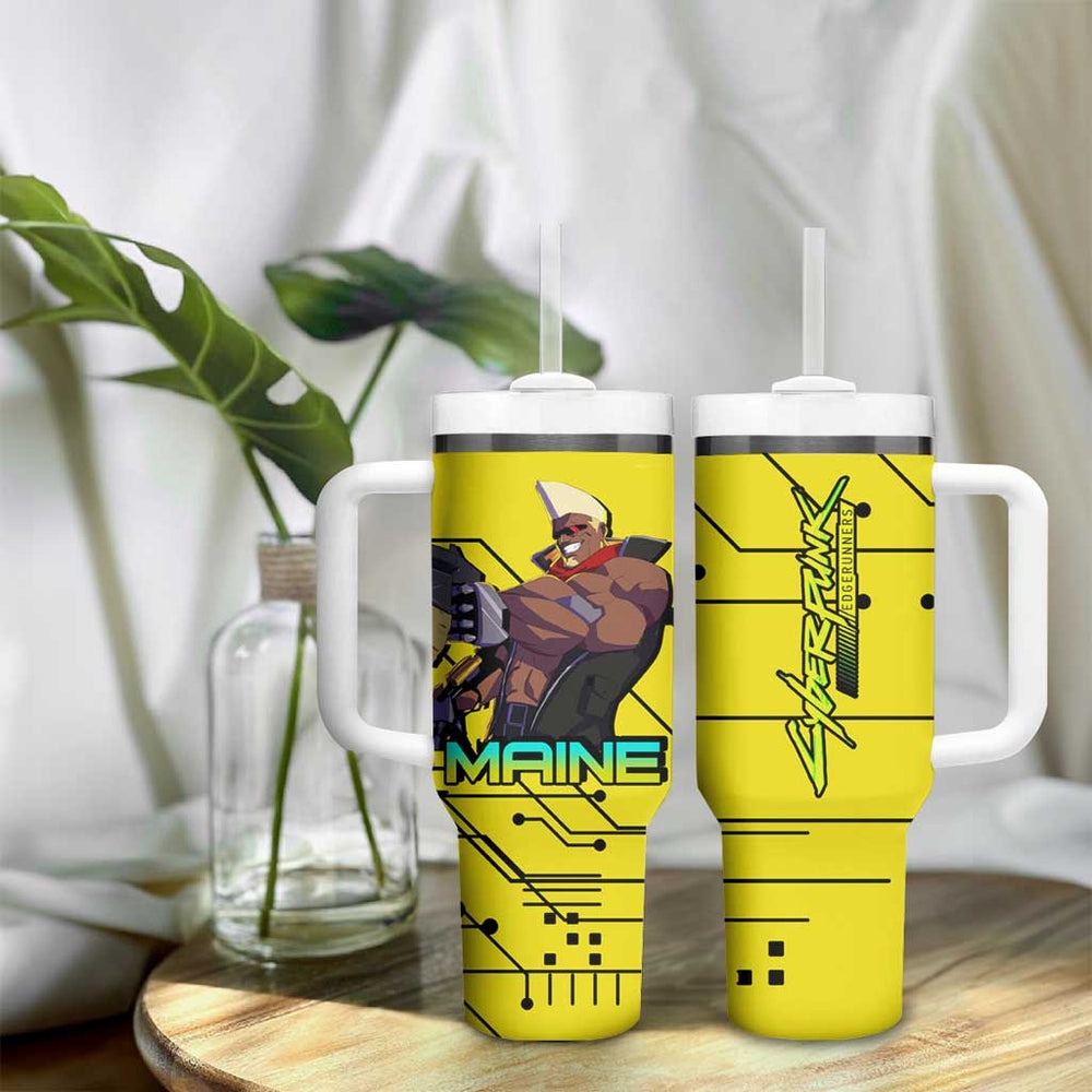 Maine - Cyberpunk Edgerunners Tumbler With Handle Anime Style TS04 Maine - Cyberpunk Edgerunners Tumbler With Handle Anime Style TS04