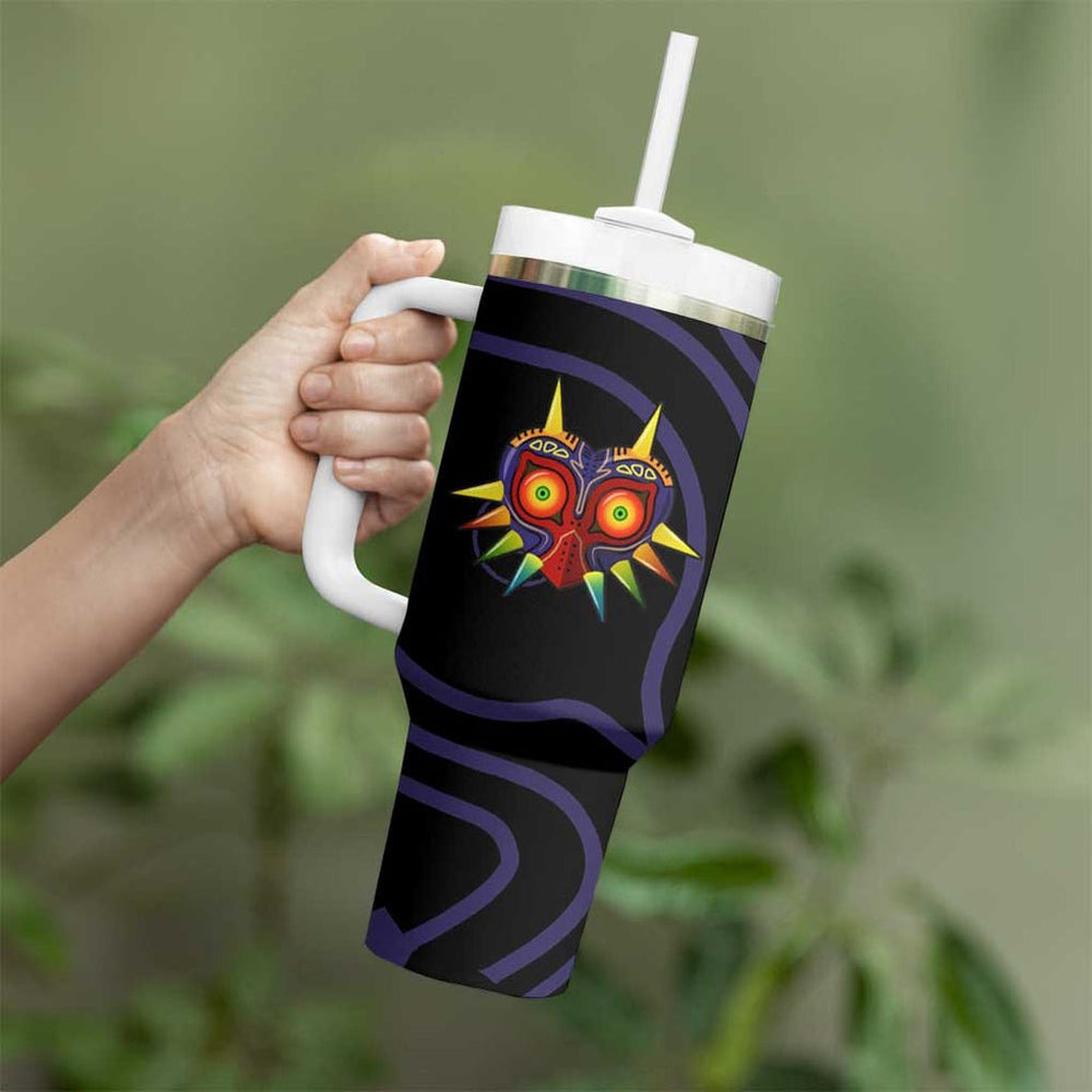 Majoras Mask Zelda Tumbler With Handle Abtract Style TS04 Majoras Mask Zelda Tumbler With Handle Abtract Style TS04