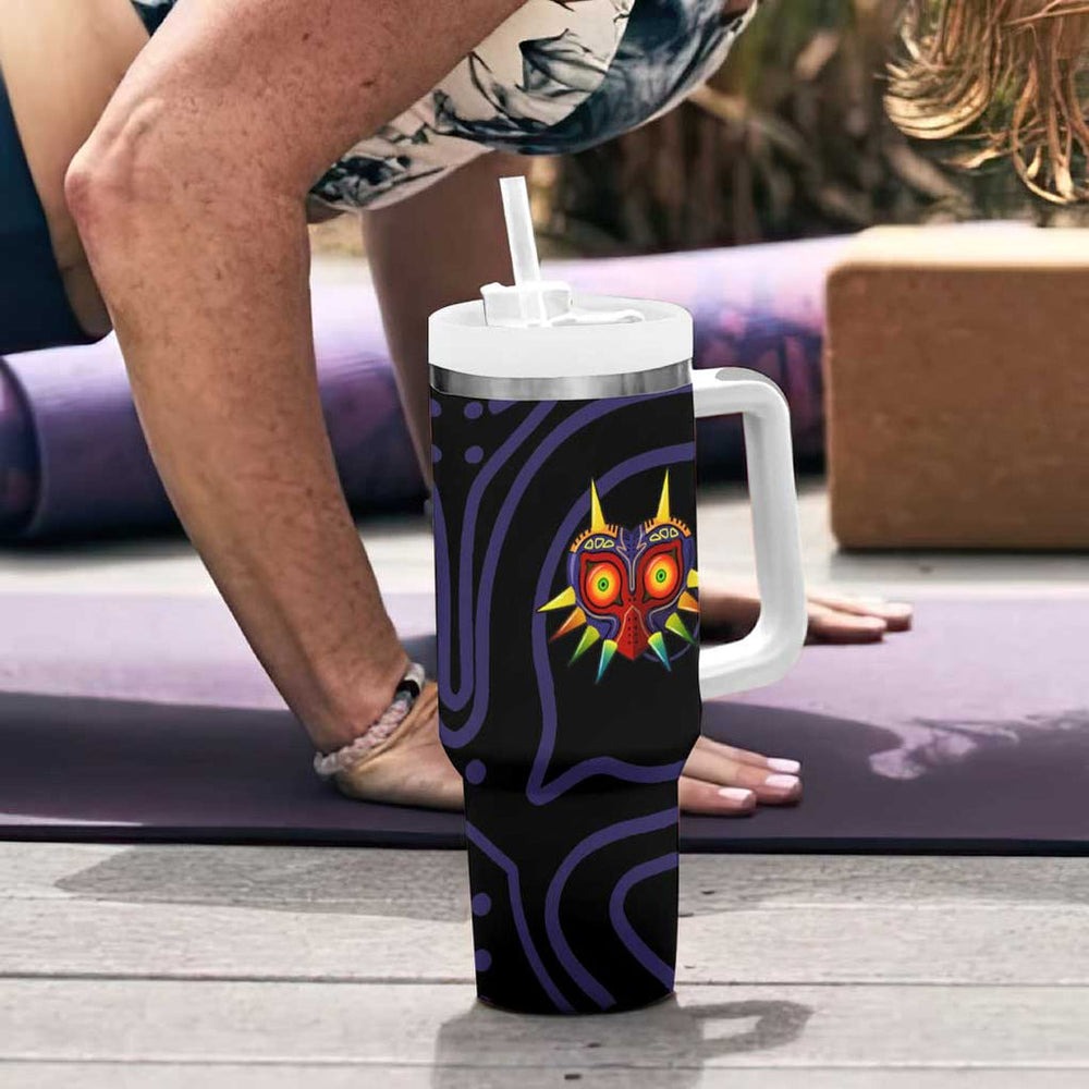 Majoras Mask Zelda Tumbler With Handle Abtract Style TS04 Majoras Mask Zelda Tumbler With Handle Abtract Style TS04