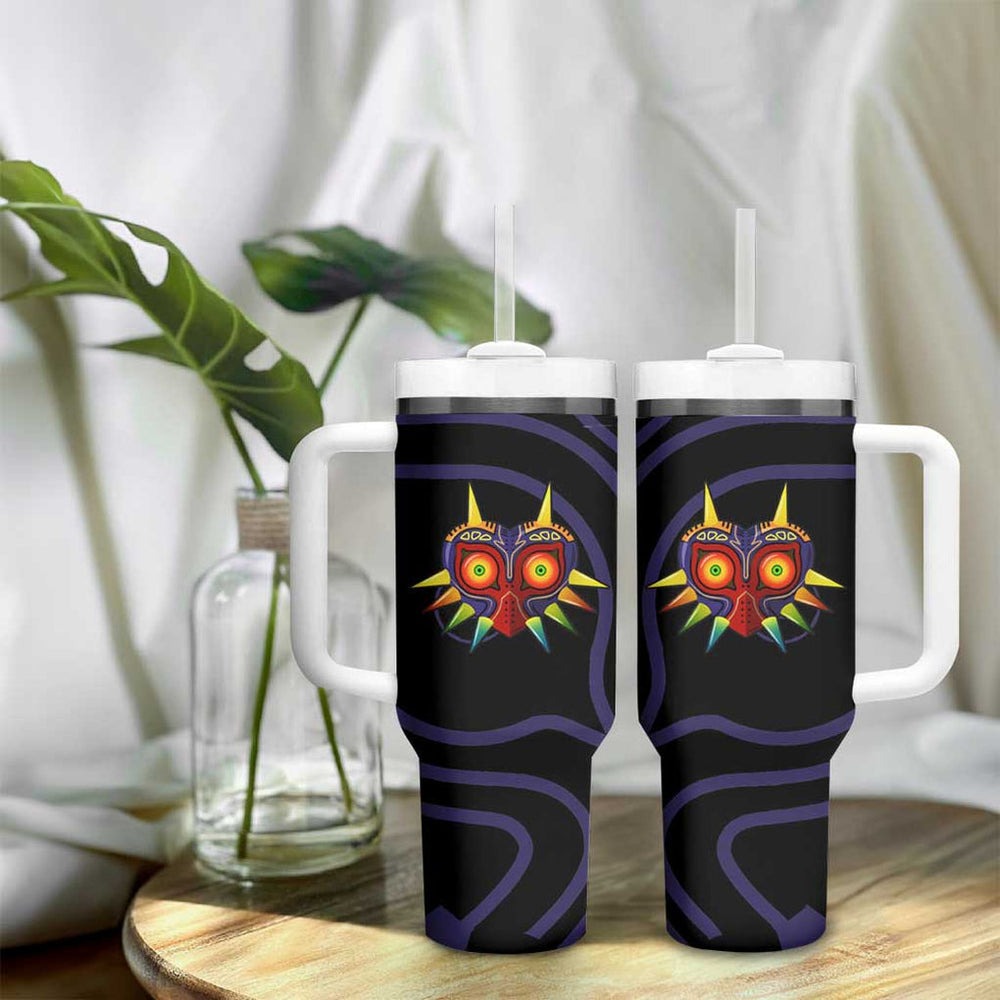 Majoras Mask Zelda Tumbler With Handle Abtract Style TS04 Majoras Mask Zelda Tumbler With Handle Abtract Style TS04