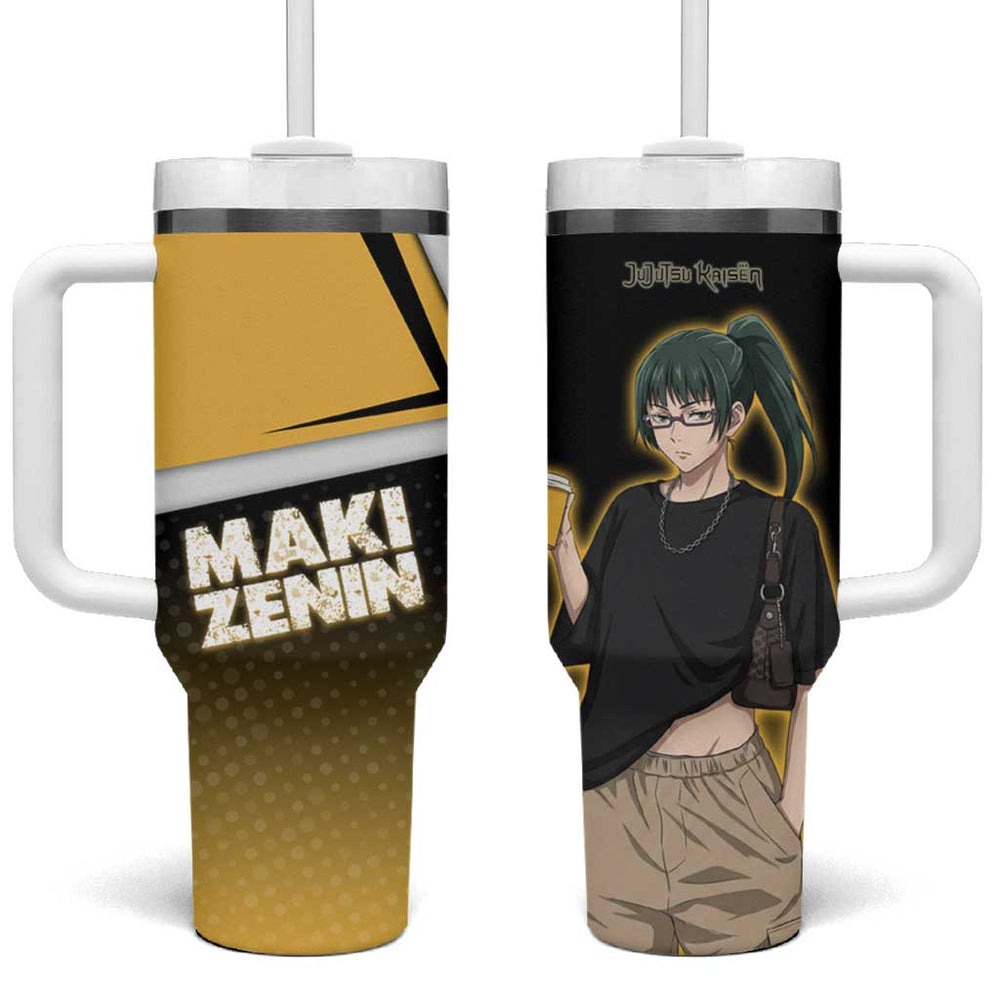 Maki Zenin Tumbler With Handle Jujutsu Kaisen Streetwear Style TS04 Maki Zenin Tumbler With Handle Jujutsu Kaisen Streetwear Style TS04