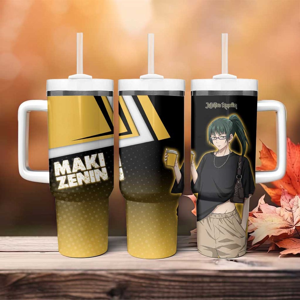 Maki Zenin Tumbler With Handle Jujutsu Kaisen Streetwear Style TS04 Maki Zenin Tumbler With Handle Jujutsu Kaisen Streetwear Style TS04