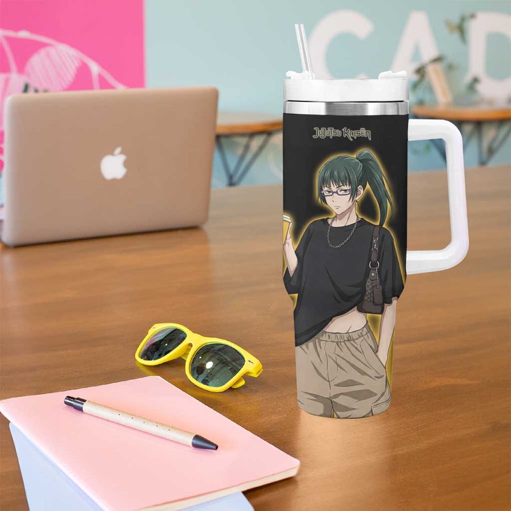 Maki Zenin Tumbler With Handle Jujutsu Kaisen Streetwear Style TS04 Maki Zenin Tumbler With Handle Jujutsu Kaisen Streetwear Style TS04