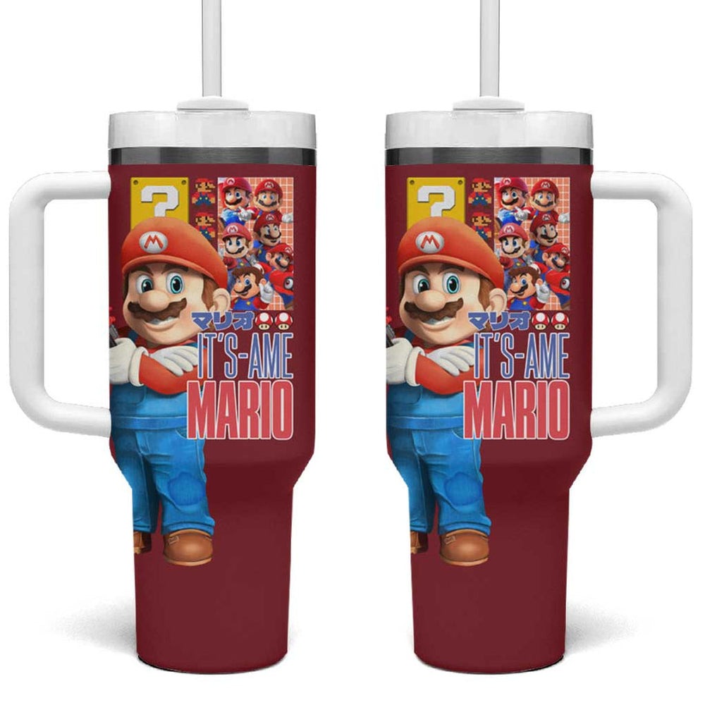 Mario Bros Mario Bros Tumbler With Handle Anime Mix 3D Game Style TS04 Mario Bros Mario Bros Tumbler With Handle Anime Mix 3D Game Style TS04
