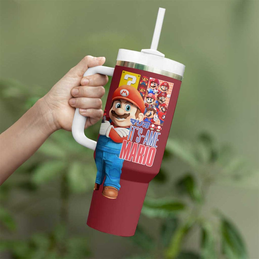 Mario Bros Mario Bros Tumbler With Handle Anime Mix 3D Game Style TS04 Mario Bros Mario Bros Tumbler With Handle Anime Mix 3D Game Style TS04