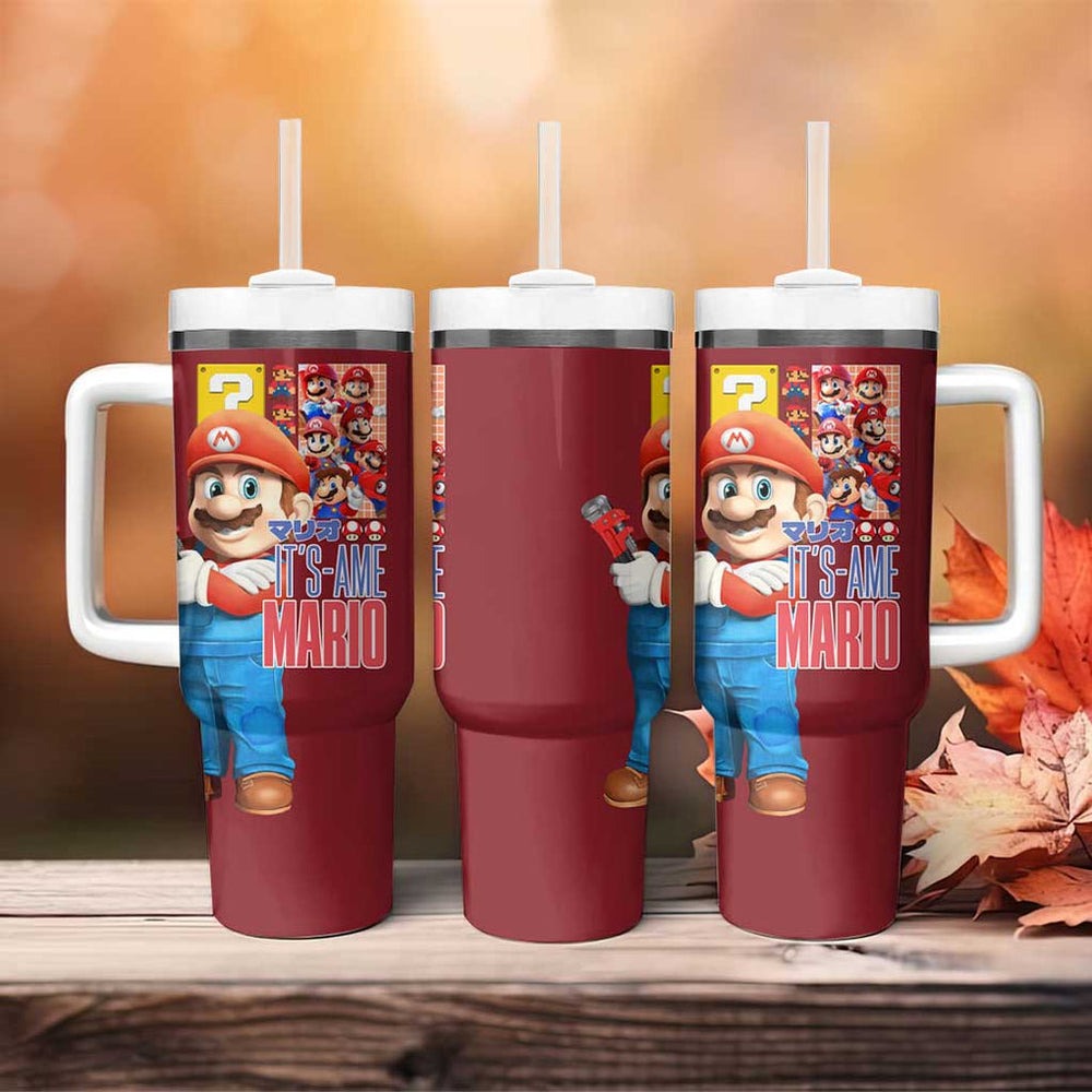Mario Bros Mario Bros Tumbler With Handle Anime Mix 3D Game Style TS04 Mario Bros Mario Bros Tumbler With Handle Anime Mix 3D Game Style TS04