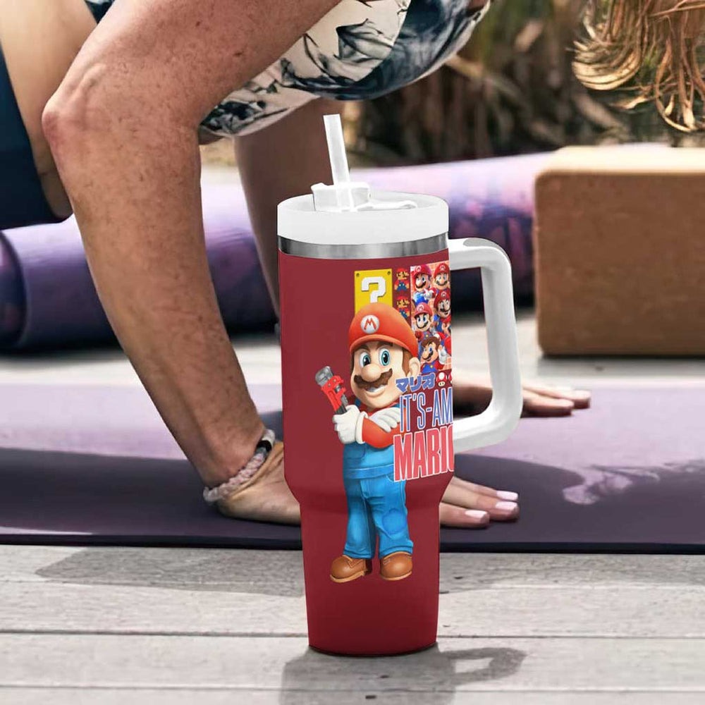 Mario Bros Mario Bros Tumbler With Handle Anime Mix 3D Game Style TS04 Mario Bros Mario Bros Tumbler With Handle Anime Mix 3D Game Style TS04