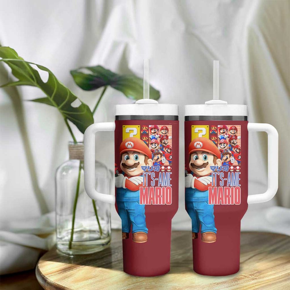 Mario Bros Mario Bros Tumbler With Handle Anime Mix 3D Game Style TS04 Mario Bros Mario Bros Tumbler With Handle Anime Mix 3D Game Style TS04