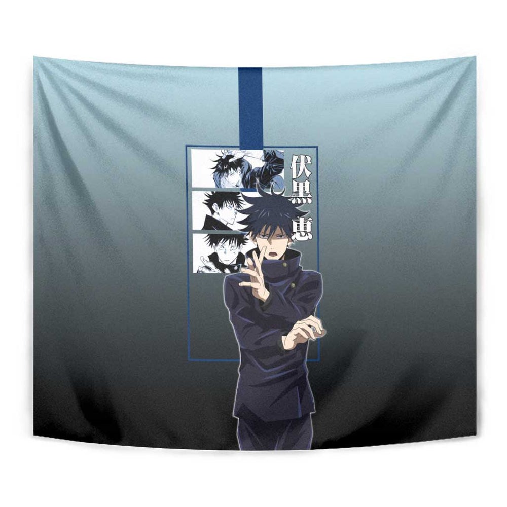 Megumi Fushiguro from Jujutsu Kaisen Tumbler With Handle with Dark Blue and Black Background and Multiple Poses Design TS04 Megumi Fushiguro from Jujutsu Kaisen Tumbler With Handle with Dark Blue and Black Background and Multiple Poses Design TS04