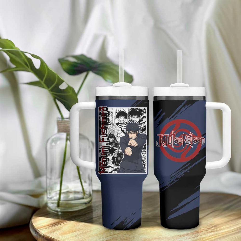 Megumi Fushiguro - Jujustu Kaisen Tumbler With Handle Anime Mix Manga Style TS04 Megumi Fushiguro - Jujustu Kaisen Tumbler With Handle Anime Mix Manga Style TS04