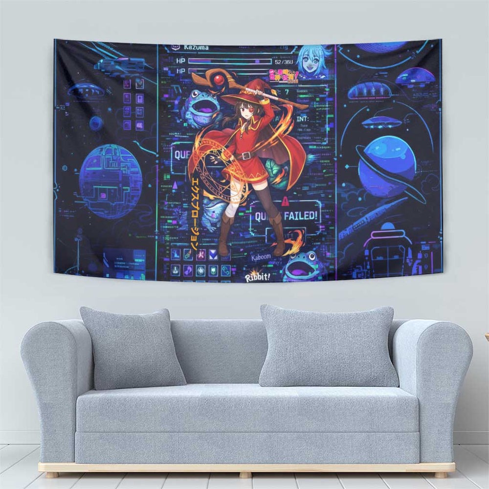 Megumin Crimson Demon Tumbler With Handle Retro Anime RPG Interface Style TS04 Megumin Crimson Demon Tumbler With Handle Retro Anime RPG Interface Style TS04
