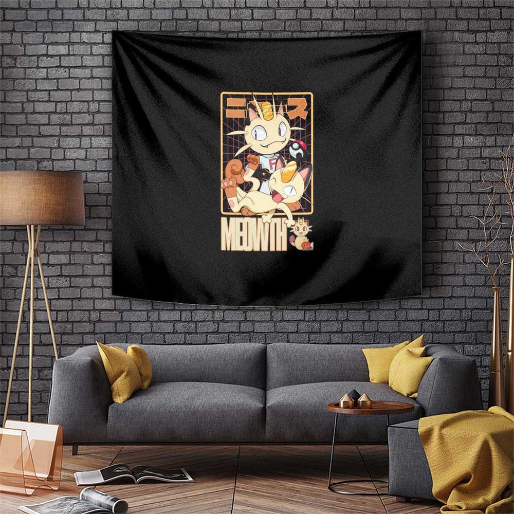 Meowth Poke Tapestry Anime Style TS04 Meowth Poke Tapestry Anime Style TS04