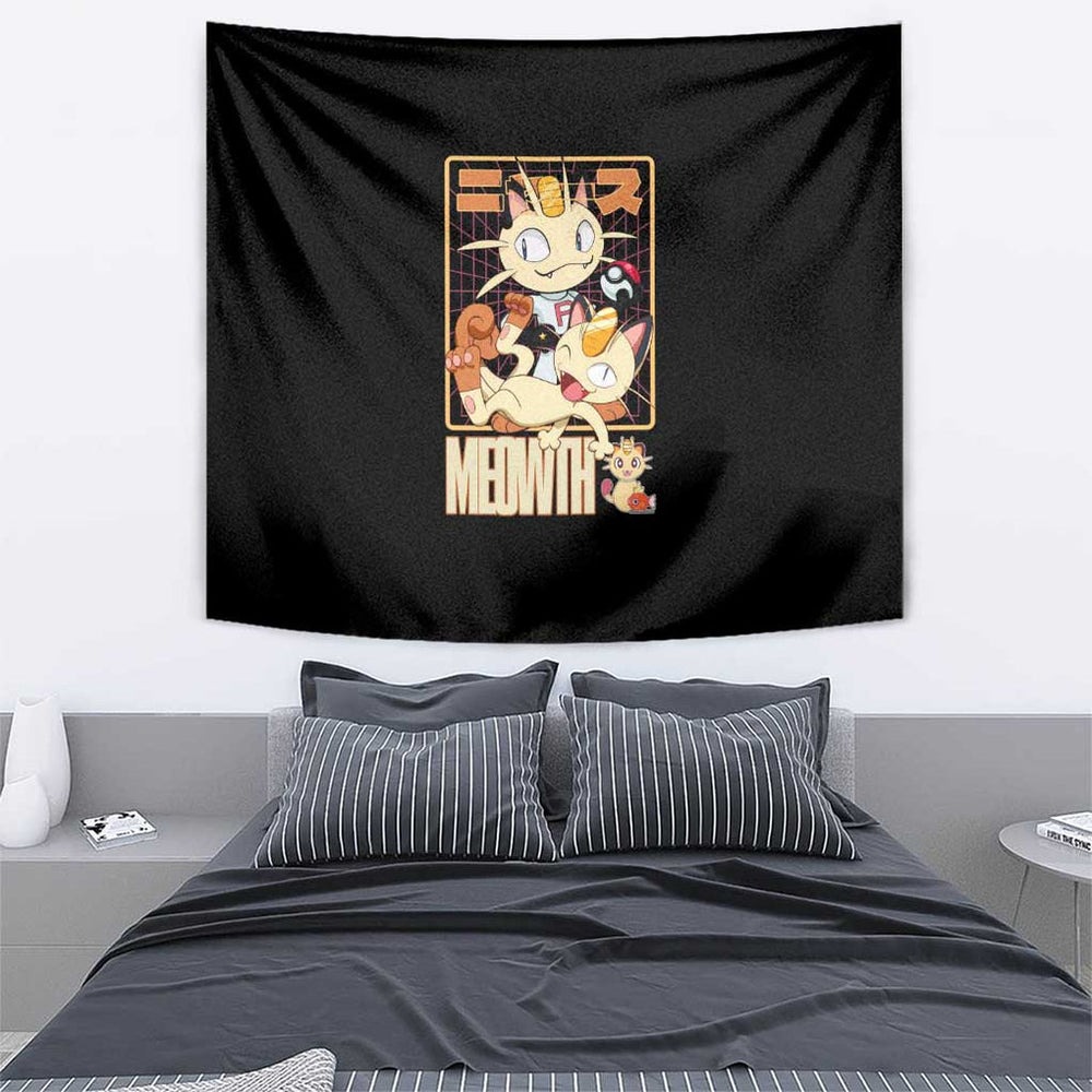 Meowth Poke Tapestry Anime Style TS04 Meowth Poke Tapestry Anime Style TS04