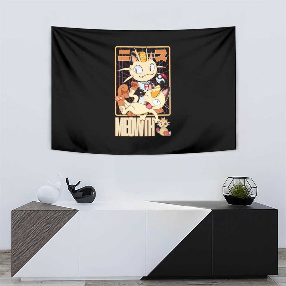Meowth Poke Tapestry Anime Style TS04 Meowth Poke Tapestry Anime Style TS04