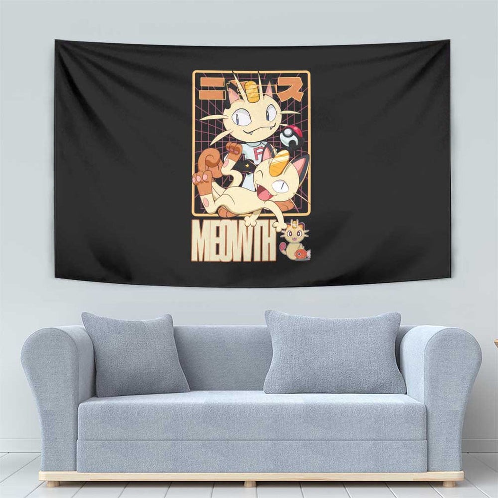 Meowth Poke Tapestry Anime Style TS04 Meowth Poke Tapestry Anime Style TS04