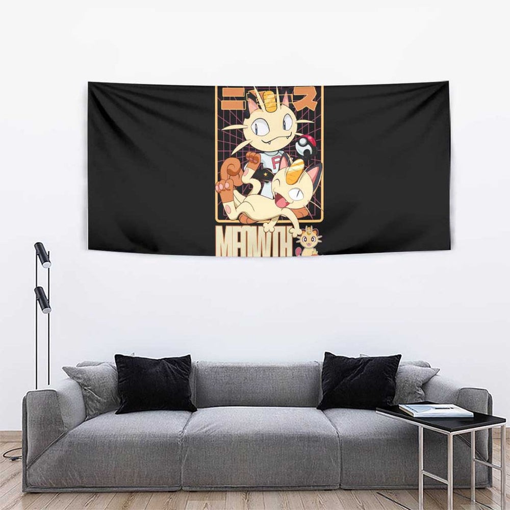 Meowth Poke Tapestry Anime Style TS04 Meowth Poke Tapestry Anime Style TS04