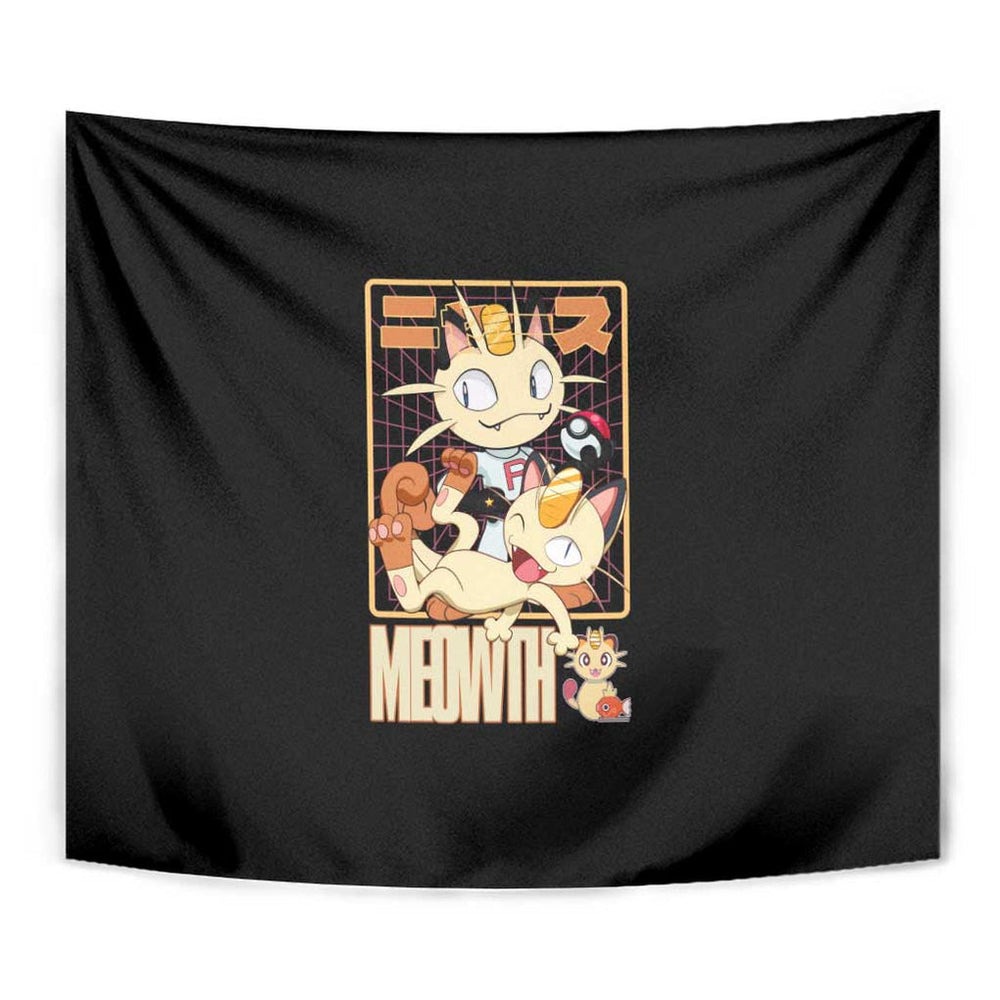 Meowth Poke Tapestry Anime Style TS04 Meowth Poke Tapestry Anime Style TS04