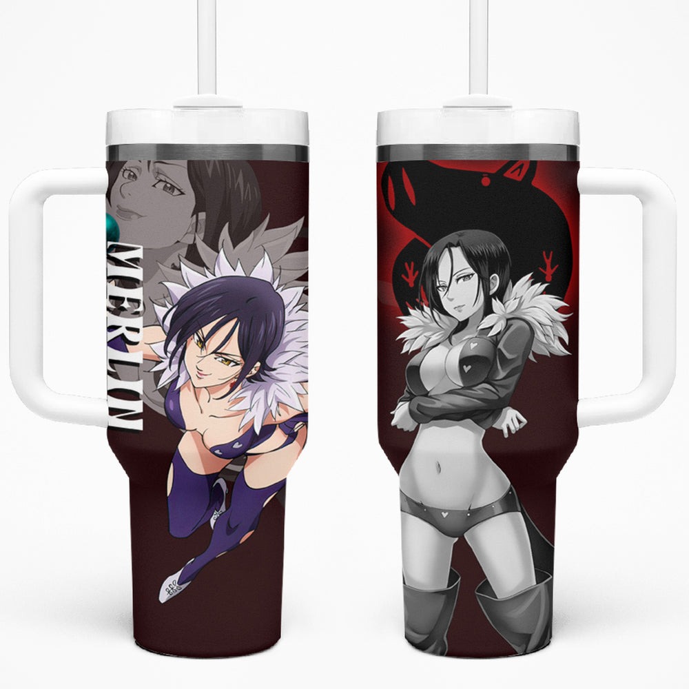 Merlin - Anime Tumbler With Handle Boar's Sin of Gluttony Anime TS04 Merlin - Anime Tumbler With Handle Boar's Sin of Gluttony Anime TS04