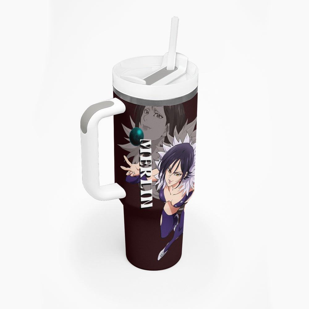 Merlin - Anime Tumbler With Handle Boar's Sin of Gluttony Anime TS04 Merlin - Anime Tumbler With Handle Boar's Sin of Gluttony Anime TS04