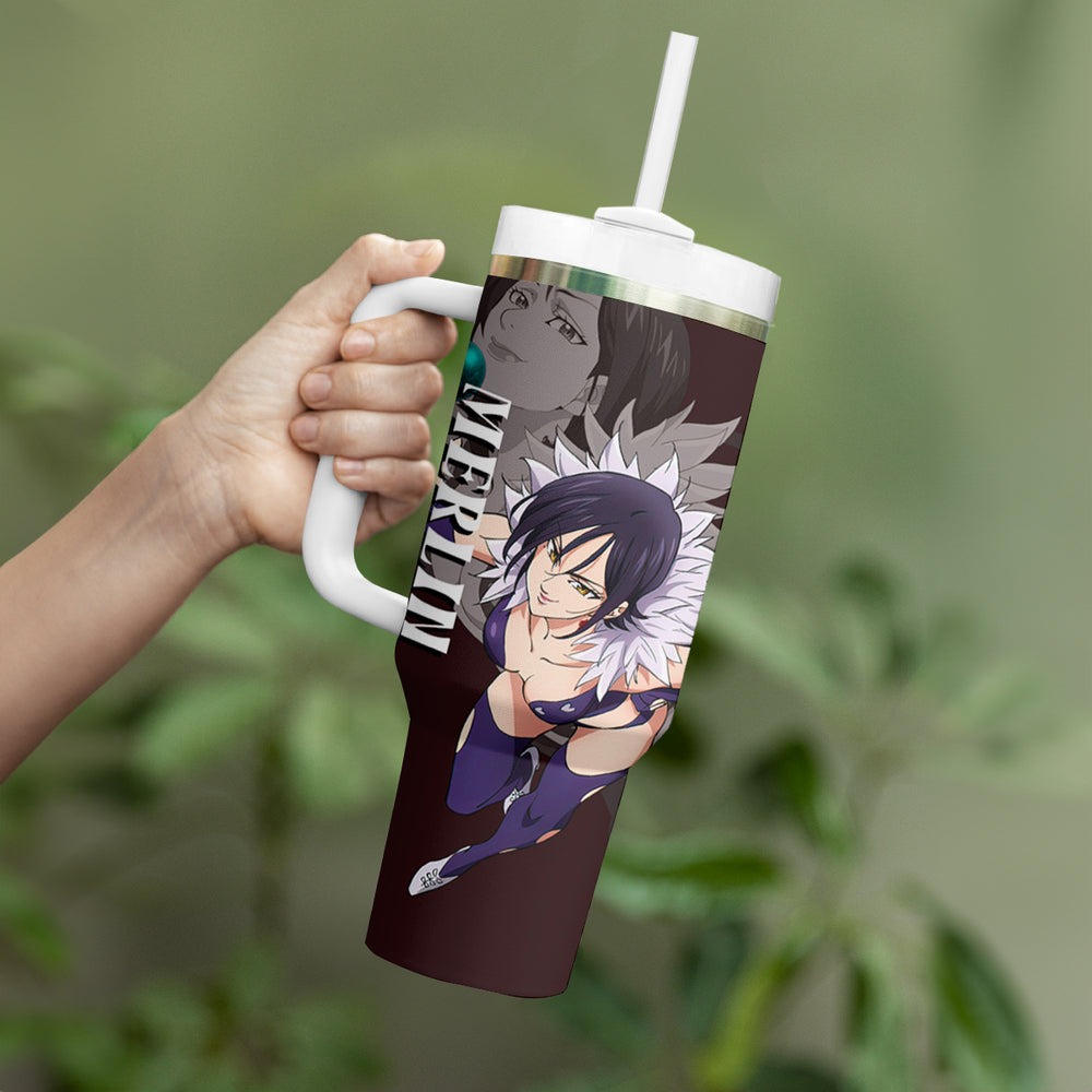 Merlin - Anime Tumbler With Handle Boar's Sin of Gluttony Anime TS04 Merlin - Anime Tumbler With Handle Boar's Sin of Gluttony Anime TS04