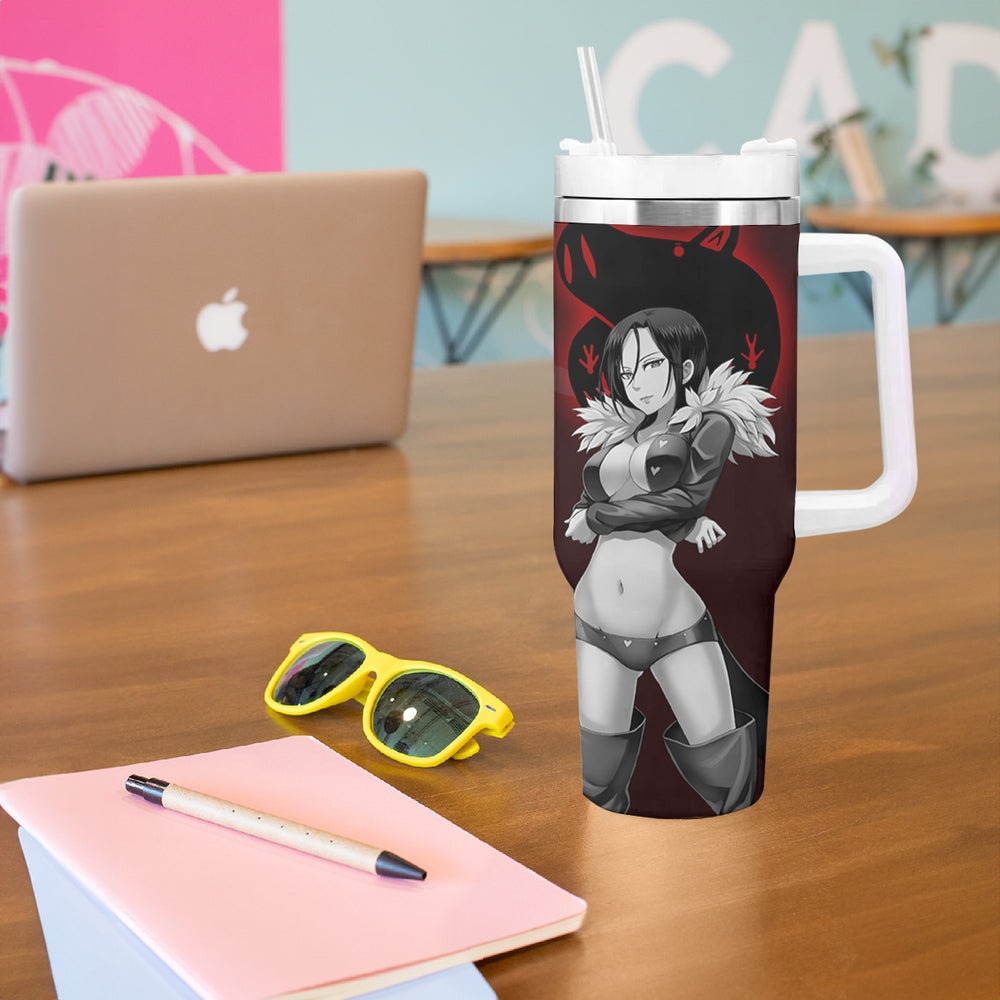 Merlin - Anime Tumbler With Handle Boar's Sin of Gluttony Anime TS04 Merlin - Anime Tumbler With Handle Boar's Sin of Gluttony Anime TS04