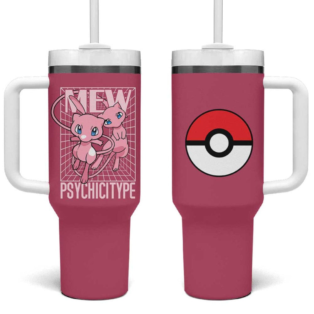 Mew Poke Tumbler With Handle Anime Style TS04 Mew Poke Tumbler With Handle Anime Style TS04