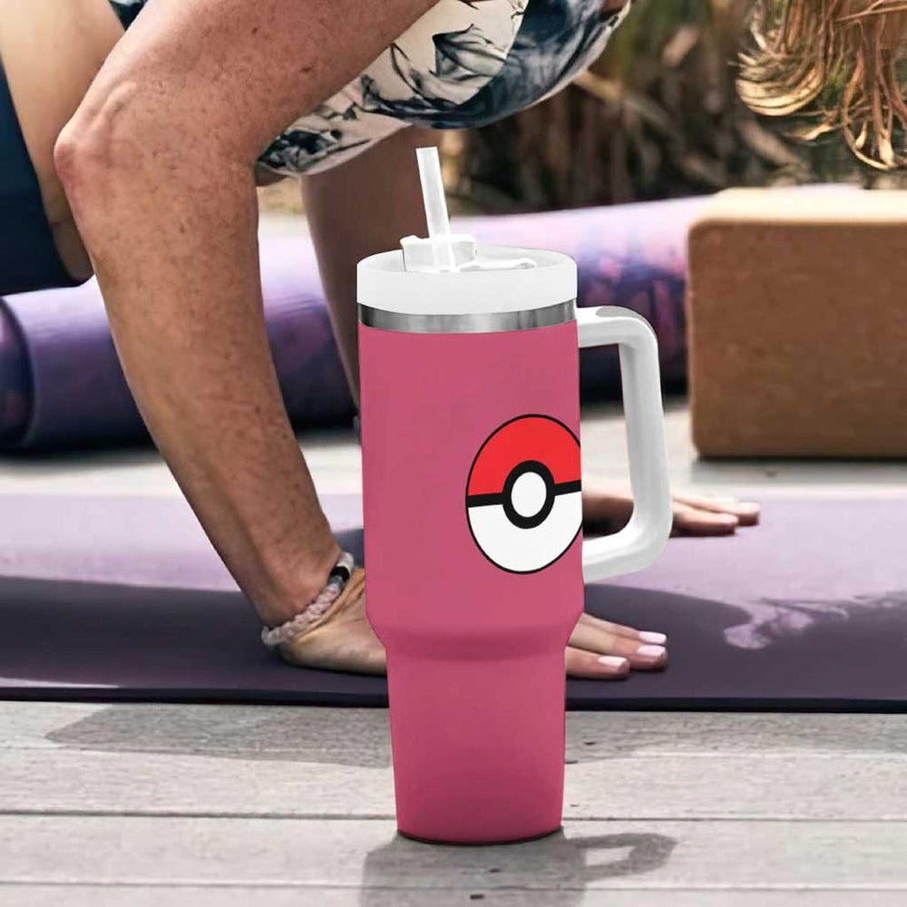 Mew Poke Tumbler With Handle Anime Style TS04 Mew Poke Tumbler With Handle Anime Style TS04