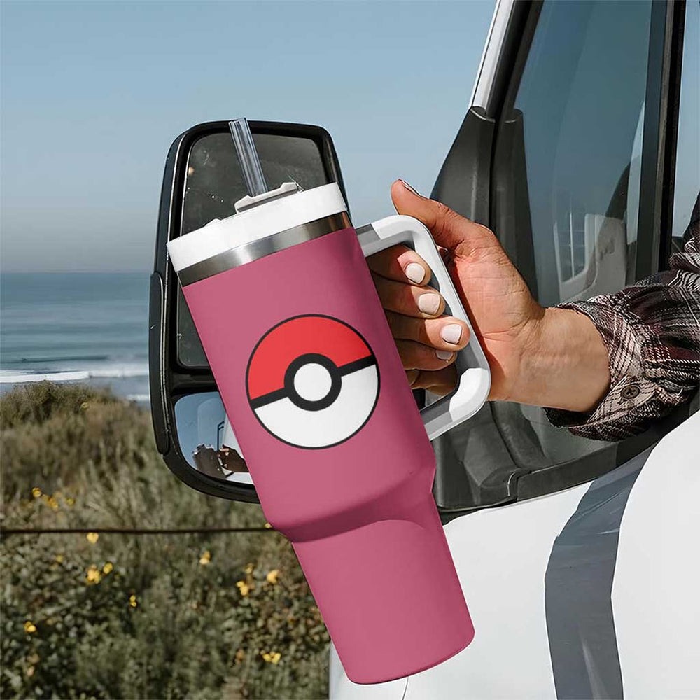 Mew Poke Tumbler With Handle Anime Style TS04 Mew Poke Tumbler With Handle Anime Style TS04