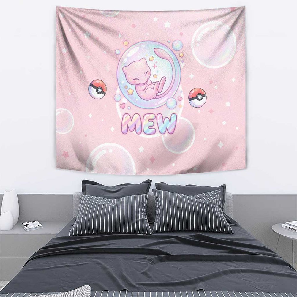 Mew Tapestry Pastel Kawaii Bubble Art TS04 Mew Tapestry Pastel Kawaii Bubble Art TS04