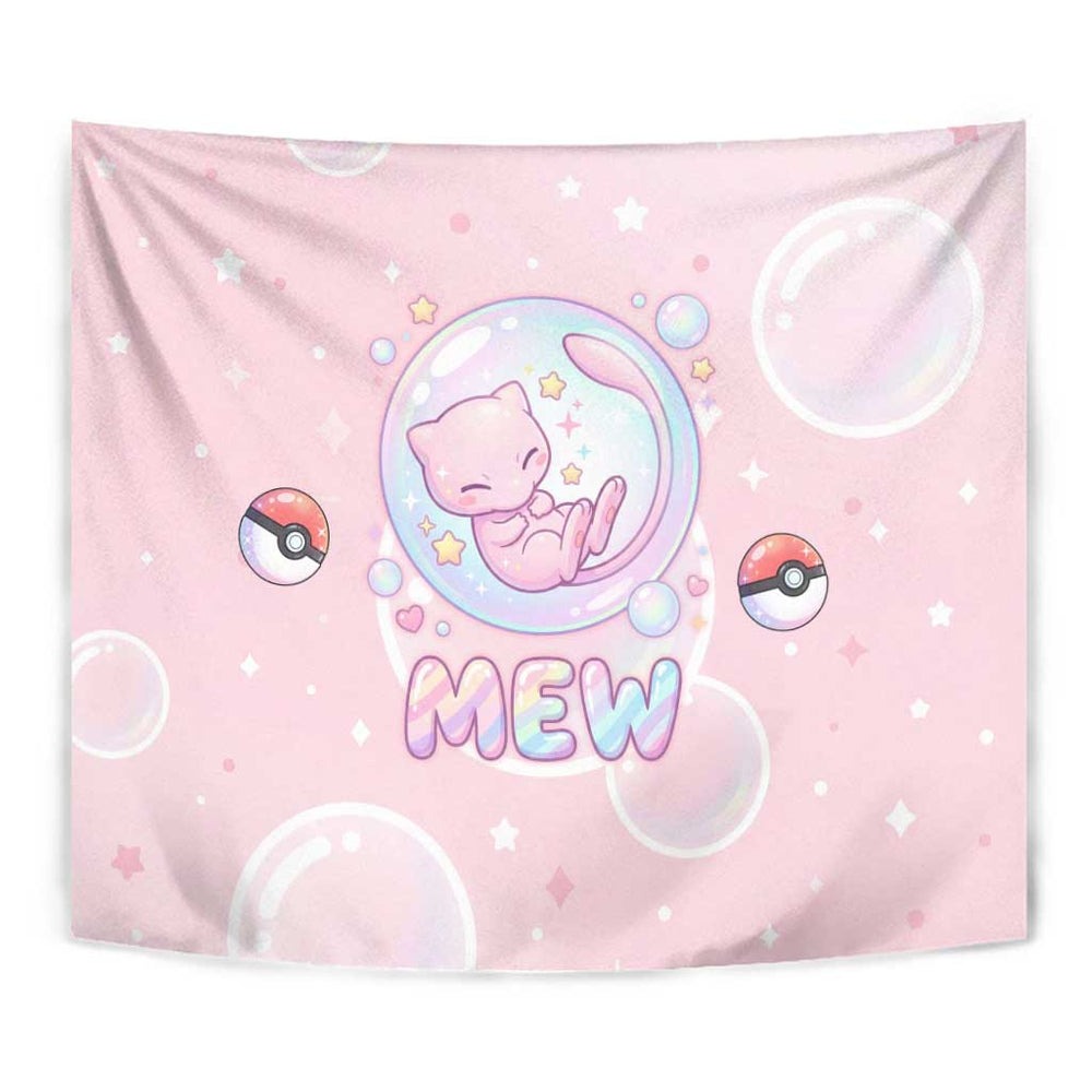 Mew Tapestry Pastel Kawaii Bubble Art TS04 Mew Tapestry Pastel Kawaii Bubble Art TS04
