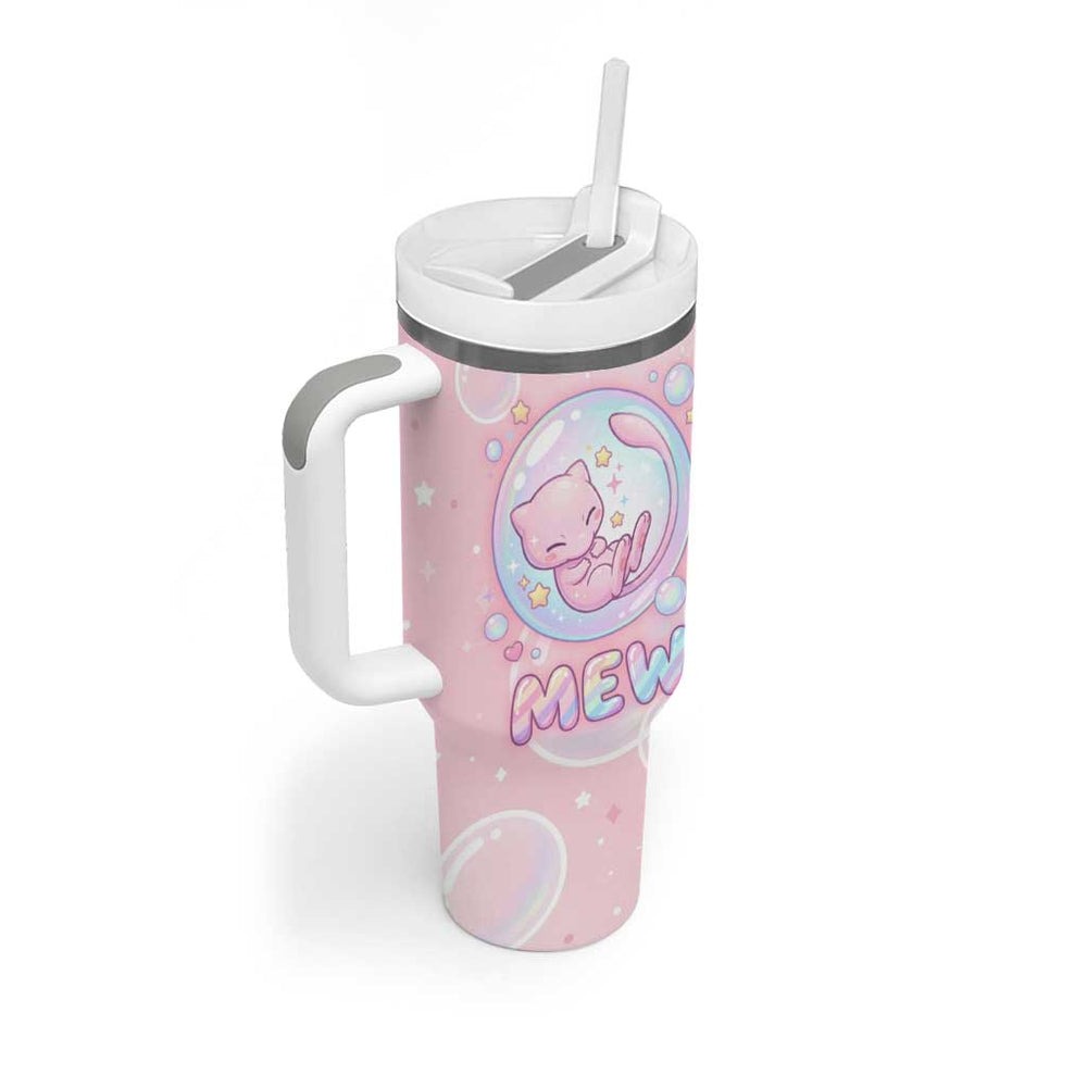 Mew Tumbler With Handle Pastel Kawaii Bubble Art TS04 Mew Tumbler With Handle Pastel Kawaii Bubble Art TS04