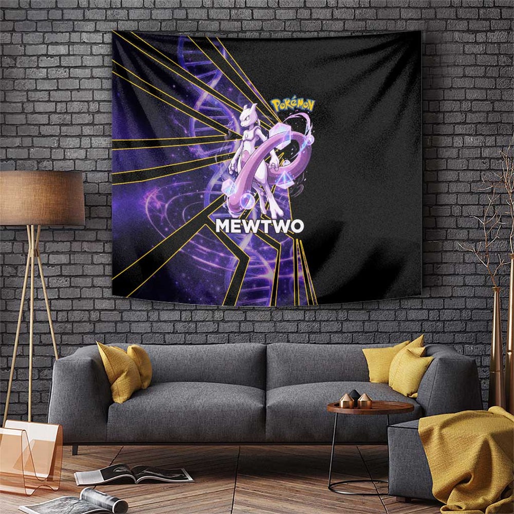 Mewtwo Poké Tapestry Psychic DNA Comic Style TS04 Mewtwo Poké Tapestry Psychic DNA Comic Style TS04