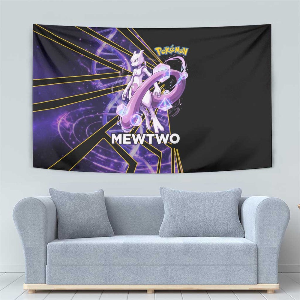 Mewtwo Poké Tapestry Psychic DNA Comic Style TS04 Mewtwo Poké Tapestry Psychic DNA Comic Style TS04