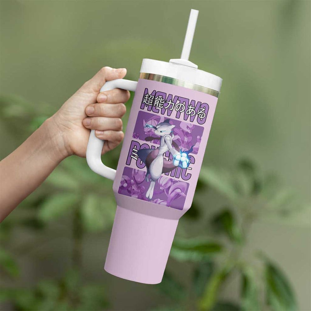 Mewtwo Poke Tumbler With Handle Anime Style TS04 Mewtwo Poke Tumbler With Handle Anime Style TS04