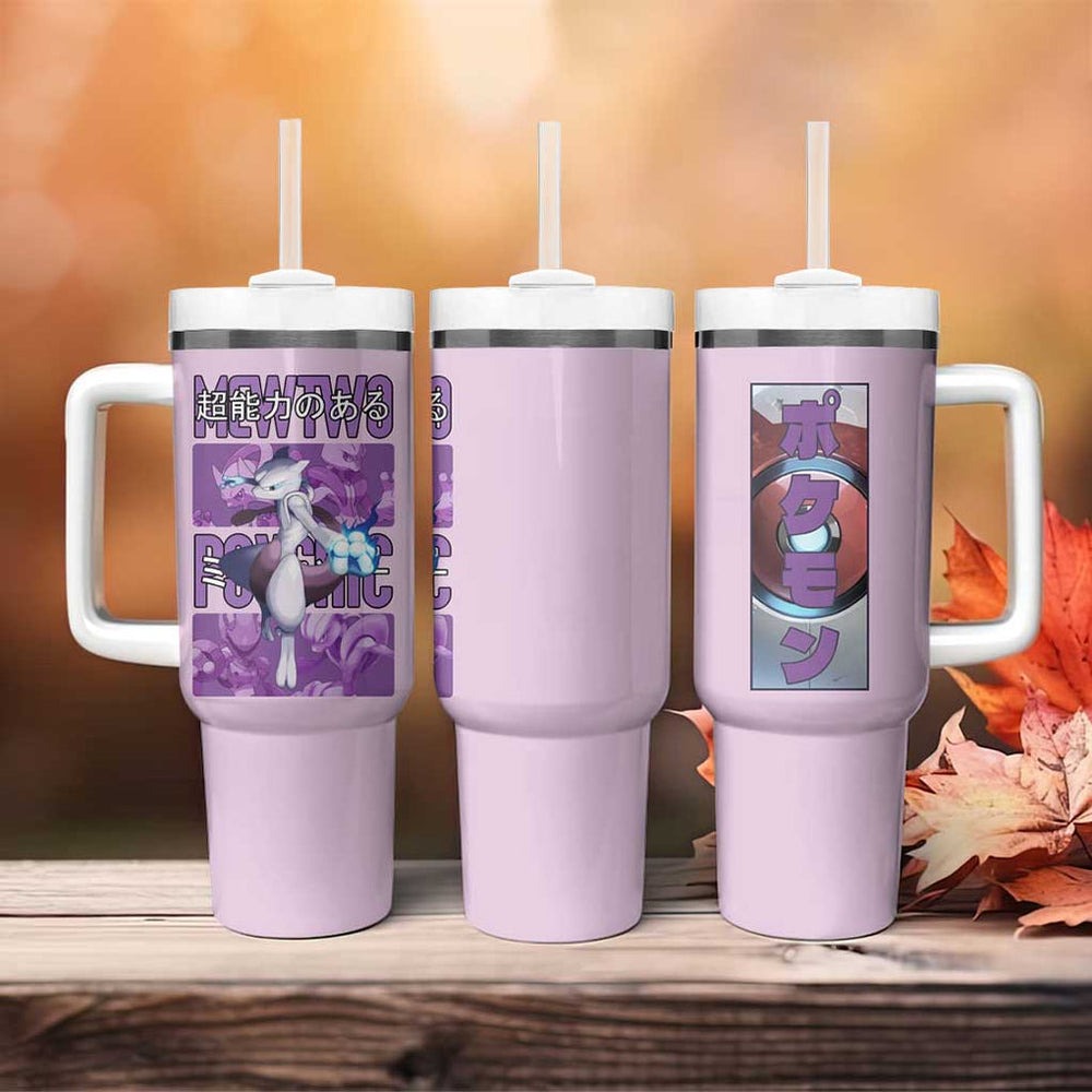 Mewtwo Poke Tumbler With Handle Anime Style TS04 Mewtwo Poke Tumbler With Handle Anime Style TS04
