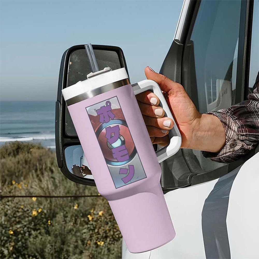 Mewtwo Poke Tumbler With Handle Anime Style TS04 Mewtwo Poke Tumbler With Handle Anime Style TS04