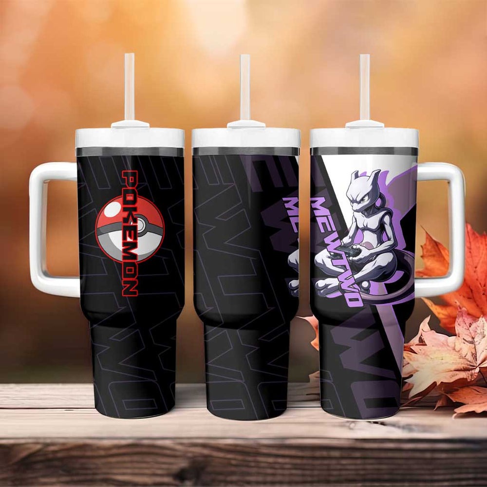 Mewtwo Poké Tumbler With Handle Psychic DNA Comic Style TS04 Mewtwo Poké Tumbler With Handle Psychic DNA Comic Style TS04