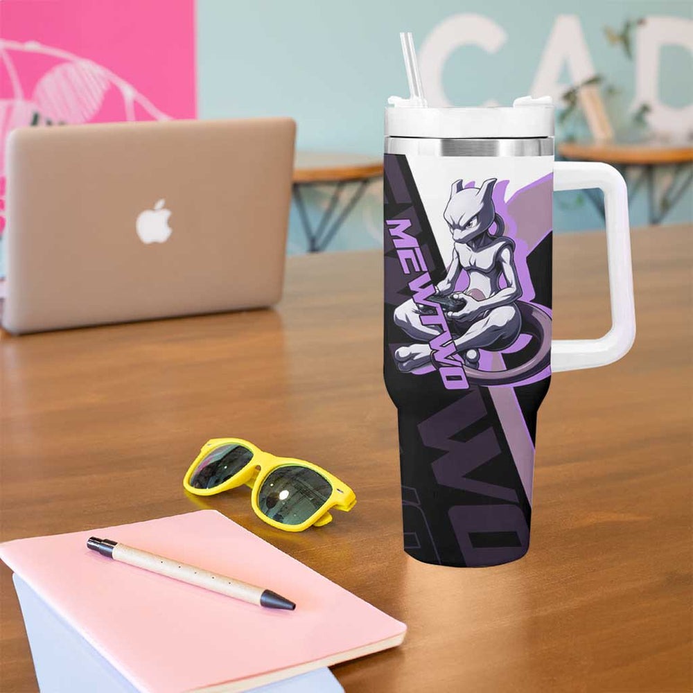 Mewtwo Poké Tumbler With Handle Psychic DNA Comic Style TS04 Mewtwo Poké Tumbler With Handle Psychic DNA Comic Style TS04