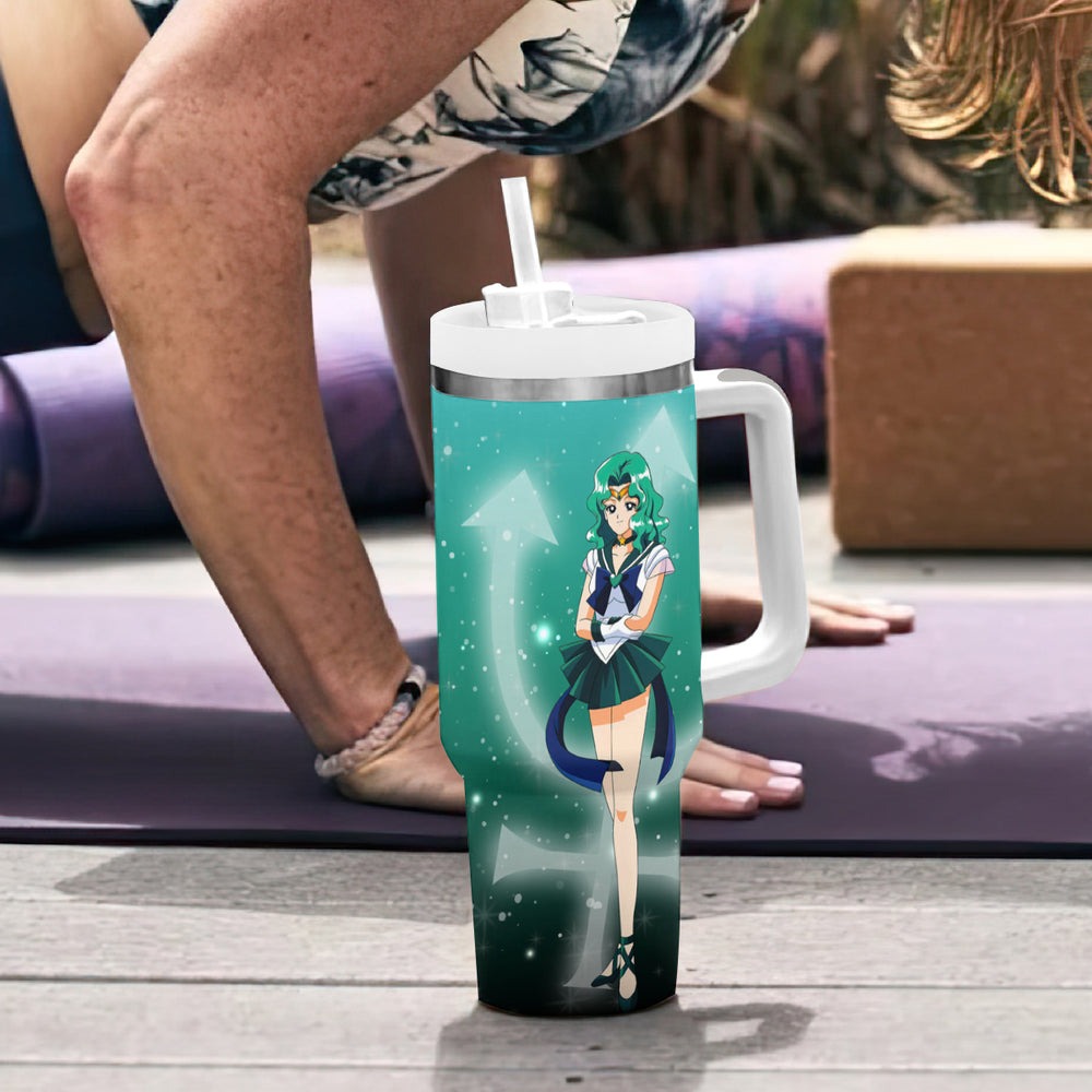Michiru Kaioh Tumbler With Handle Sailor Neptune Sailor Moon Anime TS04 Michiru Kaioh Tumbler With Handle Sailor Neptune Sailor Moon Anime TS04