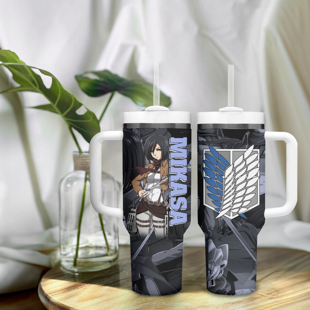 Mikasa Ackerman - Attack On Tittan Tumbler With Handle Anime Mix Manga Style TS04 Mikasa Ackerman - Attack On Tittan Tumbler With Handle Anime Mix Manga Style TS04
