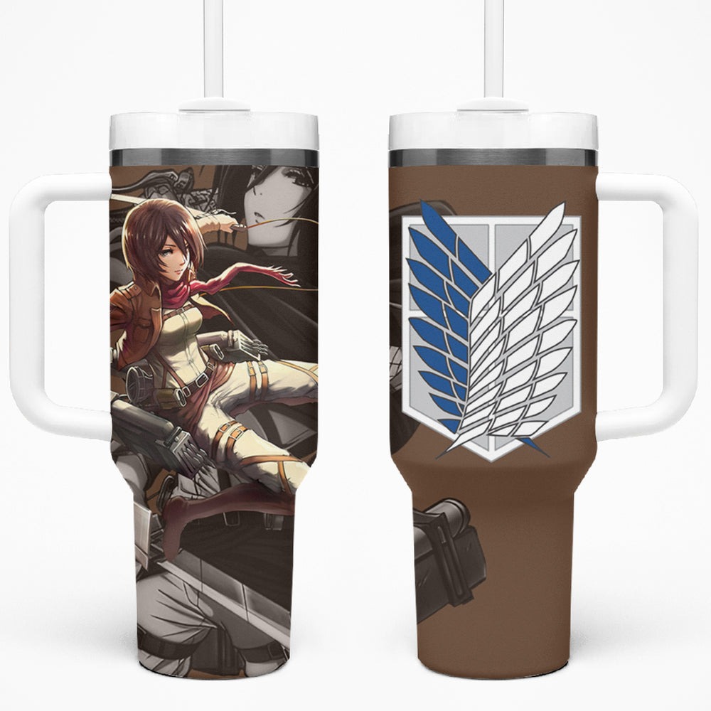 Mikasa Ackerman Tumbler With Handle Attack On Tittan TS04 Mikasa Ackerman Tumbler With Handle Attack On Tittan TS04
