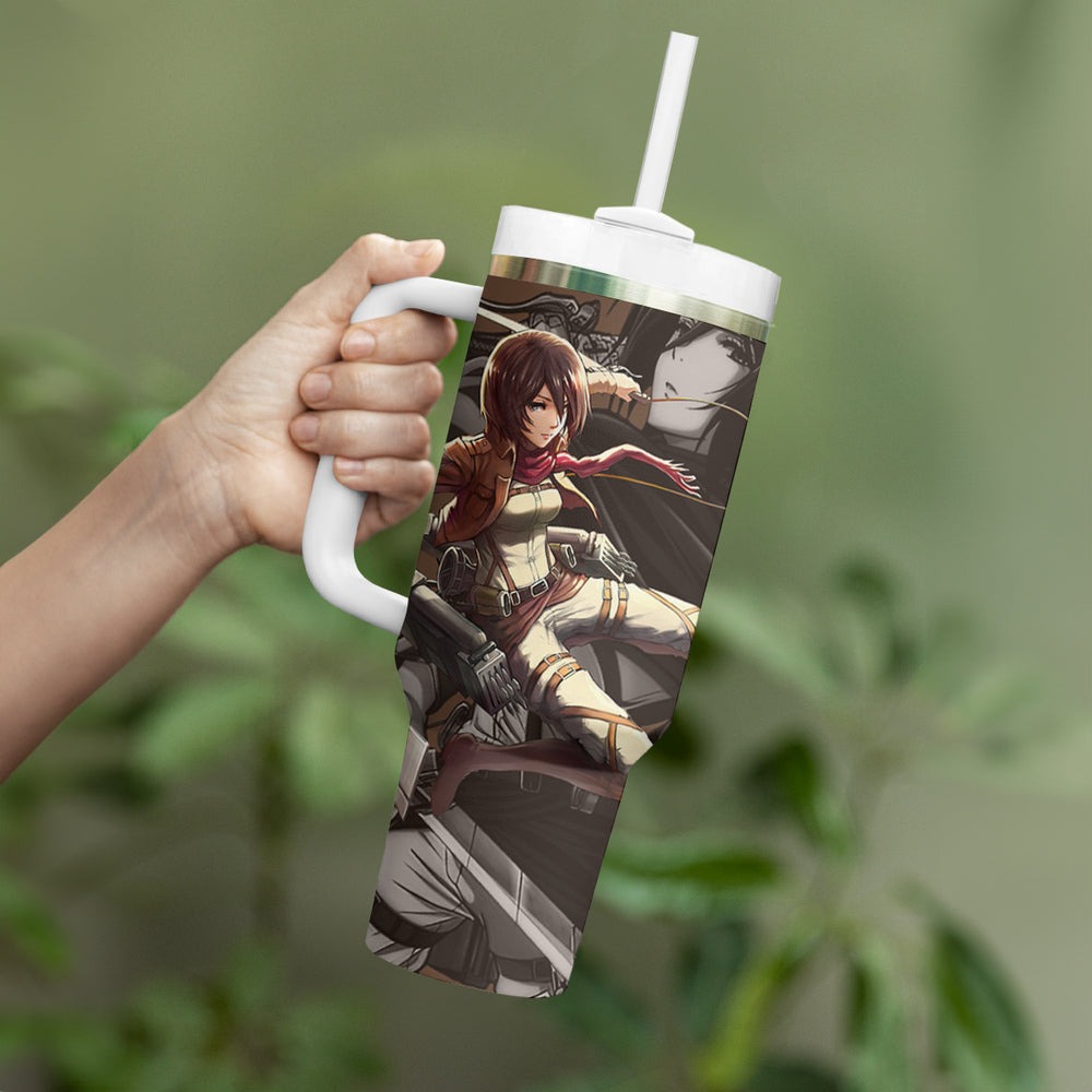 Mikasa Ackerman Tumbler With Handle Attack On Tittan TS04 Mikasa Ackerman Tumbler With Handle Attack On Tittan TS04