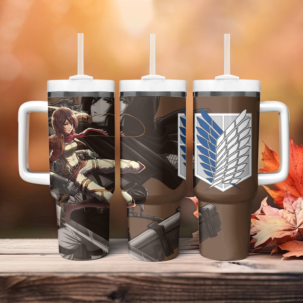 Mikasa Ackerman Tumbler With Handle Attack On Tittan TS04 Mikasa Ackerman Tumbler With Handle Attack On Tittan TS04