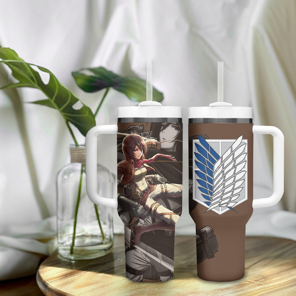 Mikasa Ackerman Tumbler With Handle Attack On Tittan TS04 Mikasa Ackerman Tumbler With Handle Attack On Tittan TS04