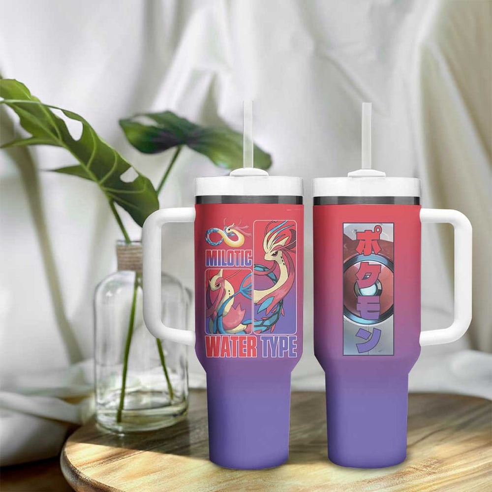 Milotic Poke Tumbler With Handle Anime Style TS04 Milotic Poke Tumbler With Handle Anime Style TS04