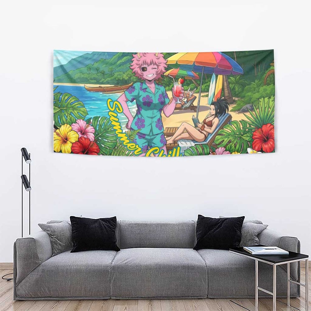 Mina Ashido Summer Chill Tumbler With Handle Tropical Anime Cocktail Vibes TS04 Mina Ashido Summer Chill Tumbler With Handle Tropical Anime Cocktail Vibes TS04
