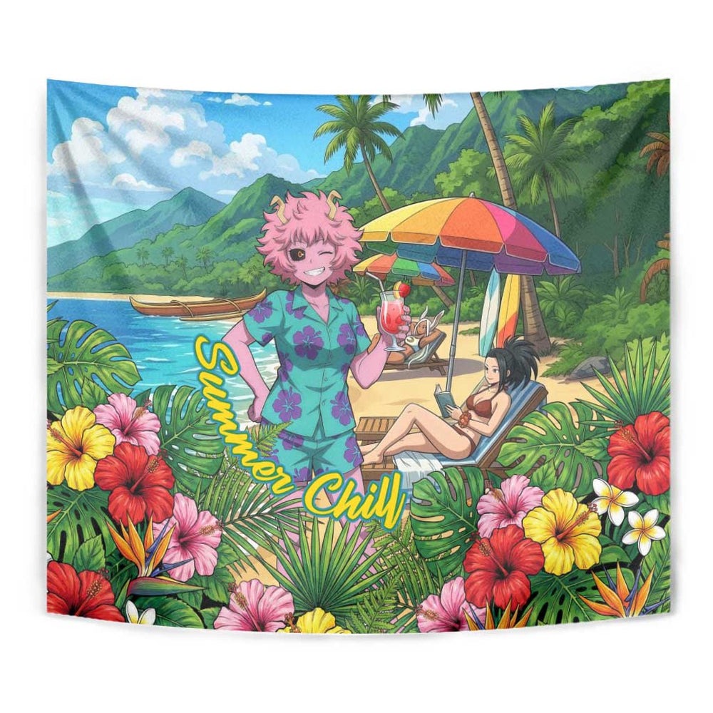 Mina Ashido Summer Chill Tumbler With Handle Tropical Anime Cocktail Vibes TS04 Mina Ashido Summer Chill Tumbler With Handle Tropical Anime Cocktail Vibes TS04