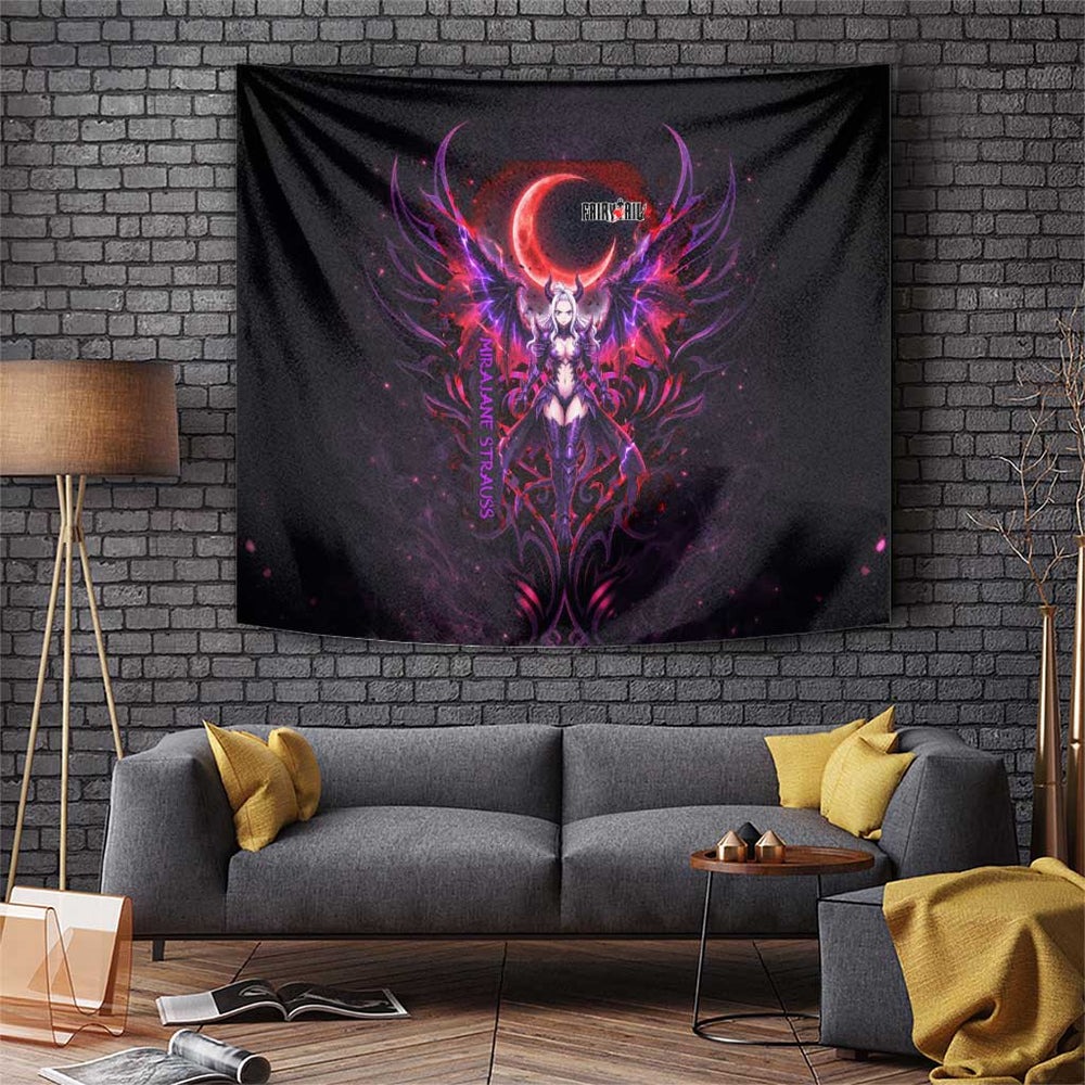 Mirajane Strauss Demon Form Fairy Tail Tumbler With Handle Crimson Moon Demon Aesthetic with Gothic Purple Tribal Design TS04 Mirajane Strauss Demon Form Fairy Tail Tumbler With Handle Crimson Moon Demon Aesthetic with Gothic Purple Tribal Design TS04