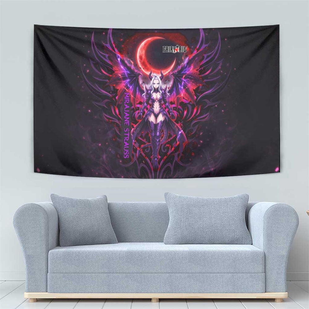 Mirajane Strauss Demon Form Fairy Tail Tumbler With Handle Crimson Moon Demon Aesthetic with Gothic Purple Tribal Design TS04 Mirajane Strauss Demon Form Fairy Tail Tumbler With Handle Crimson Moon Demon Aesthetic with Gothic Purple Tribal Design TS04
